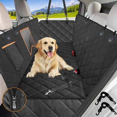 Dog Car Seat Cover for Back Seat,Waterproof Hammock with Mesh Window, Anti-Scratch Nonslip Car Seat Protector for Dogs, 600D Heavy Duty Dog Seat Cover for Cars Trucks and Suvs